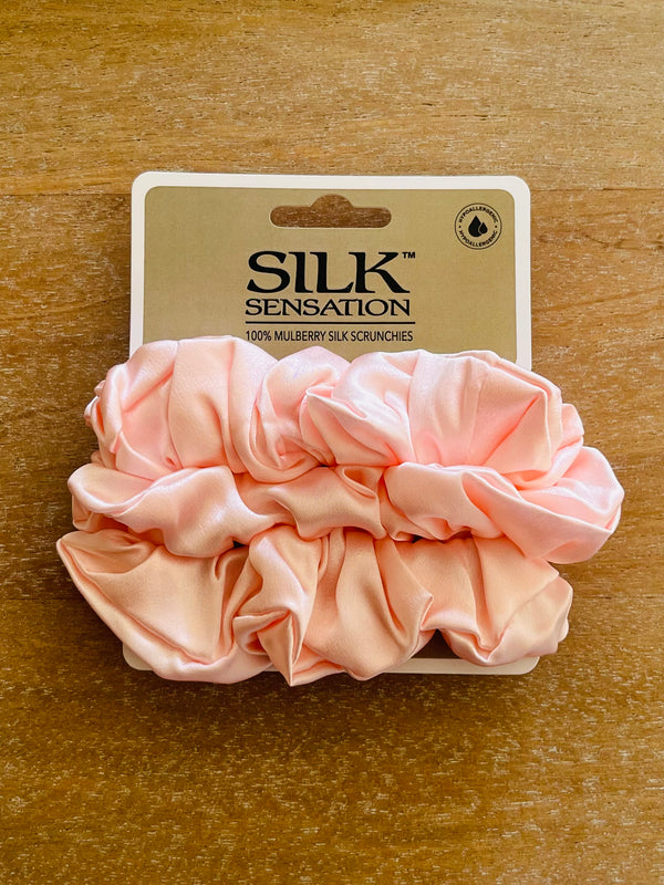 100% Silk Scrunchies - Large (3 pack)
